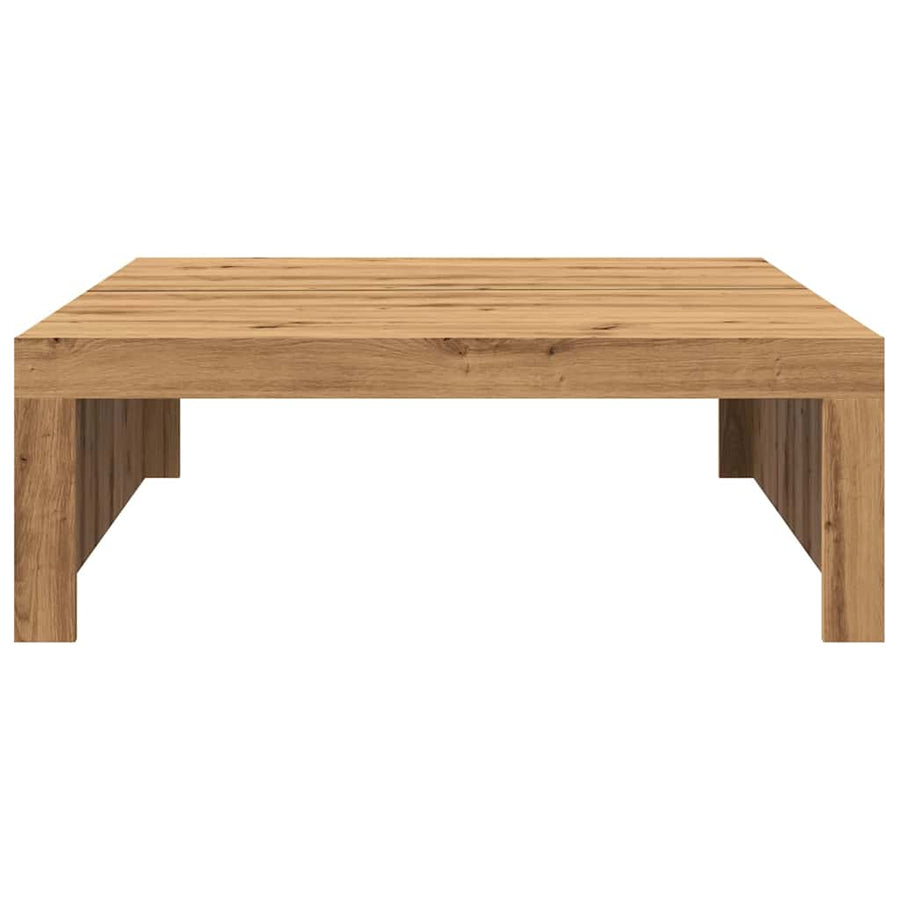 Salontafel 100X100X35 Cm Bewerkt Hout artisanaal eikenkleurig