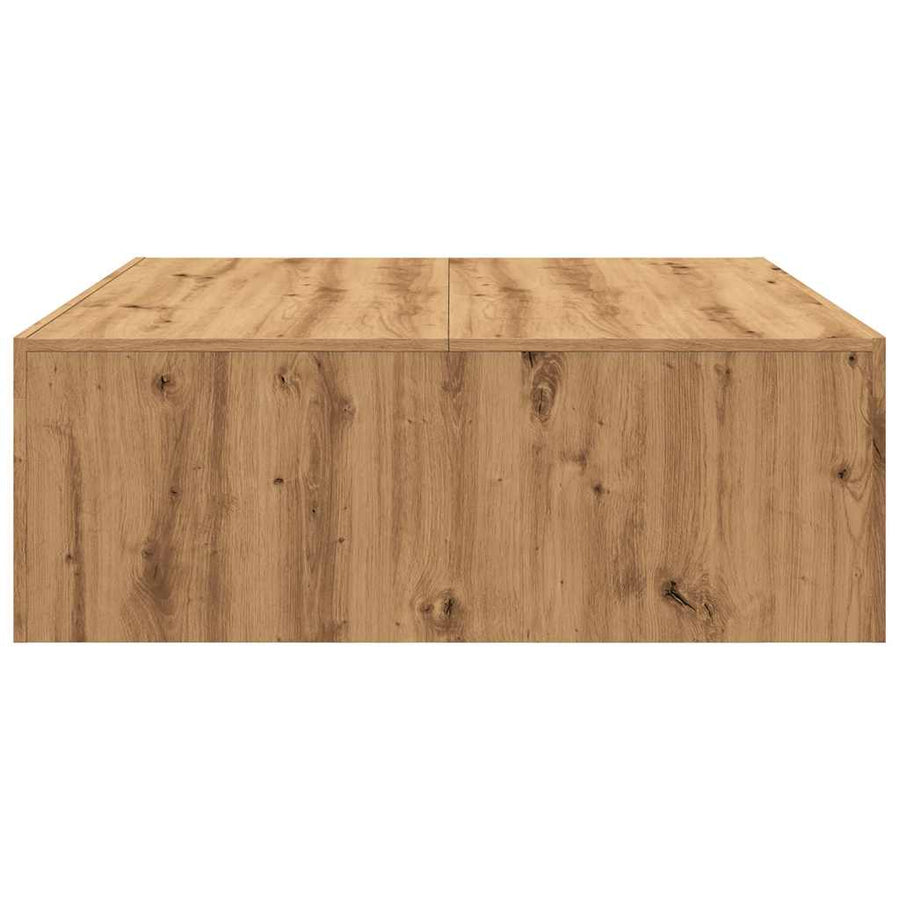 Salontafel 100X100X35 Cm Bewerkt Hout artisanaal eikenkleurig