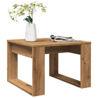 Bijzettafel 50x50x35 cm bewerkt hout eikenkleurig