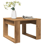 Bijzettafel 50x50x35 cm bewerkt hout eikenkleurig