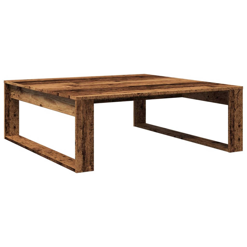 Salontafel 100x100x35 cm bewerkt hout oude houtkleurig
