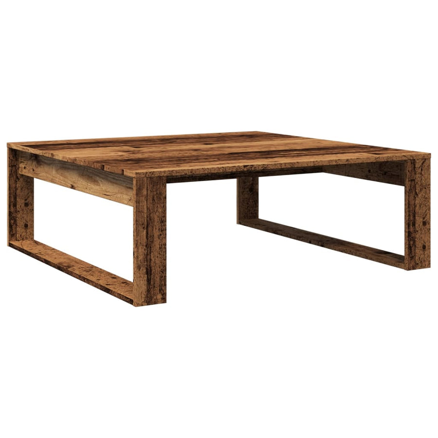 Salontafel 100x100x35 cm bewerkt hout oude houtkleurig