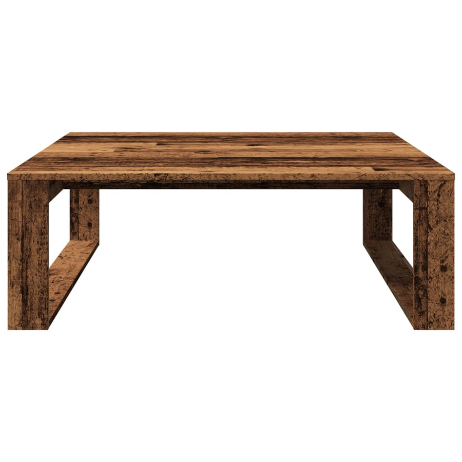 Salontafel 100x100x35 cm bewerkt hout oude houtkleurig