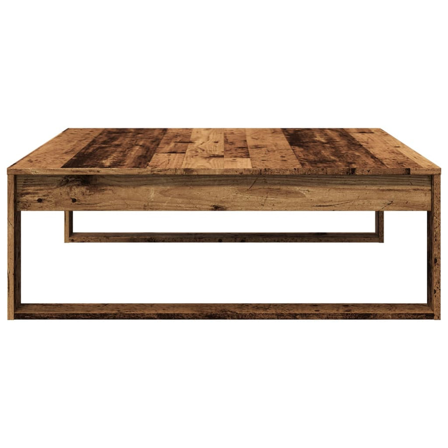 Salontafel 100x100x35 cm bewerkt hout oude houtkleurig