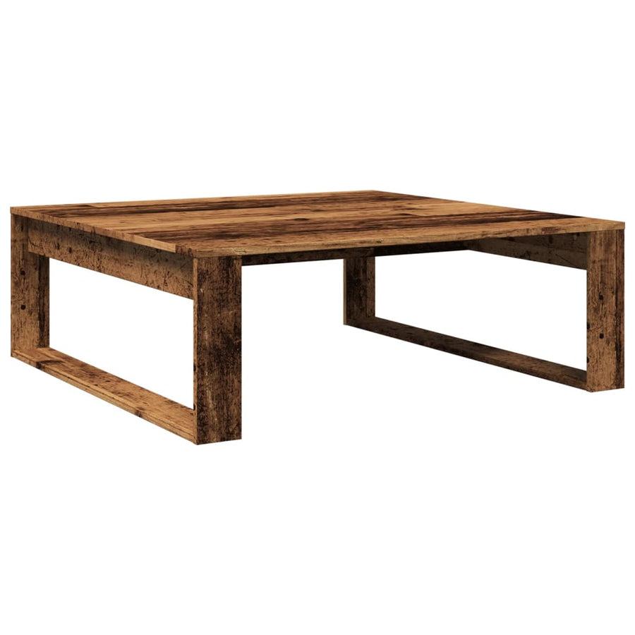 Salontafel 100x100x35 cm bewerkt hout oude houtkleurig