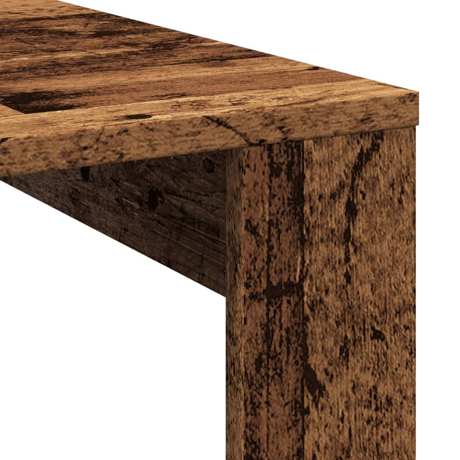 Salontafel 100x100x35 cm bewerkt hout oude houtkleurig