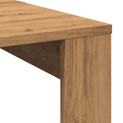Salontafel 100x100x35 cm bewerkt hout artisanaal eikenkleurig