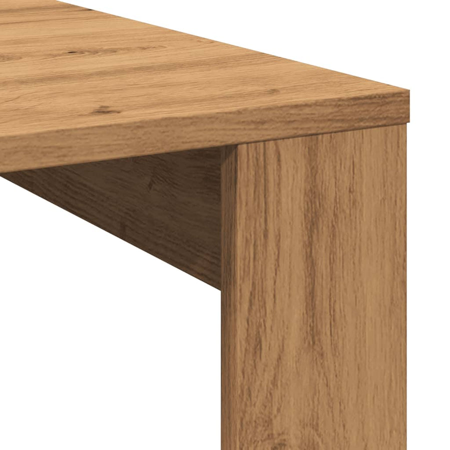 Salontafel 100x100x35 cm bewerkt hout artisanaal eikenkleurig