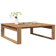 Coffee table 100x100x35 cm treated wood artisanal oak colored
