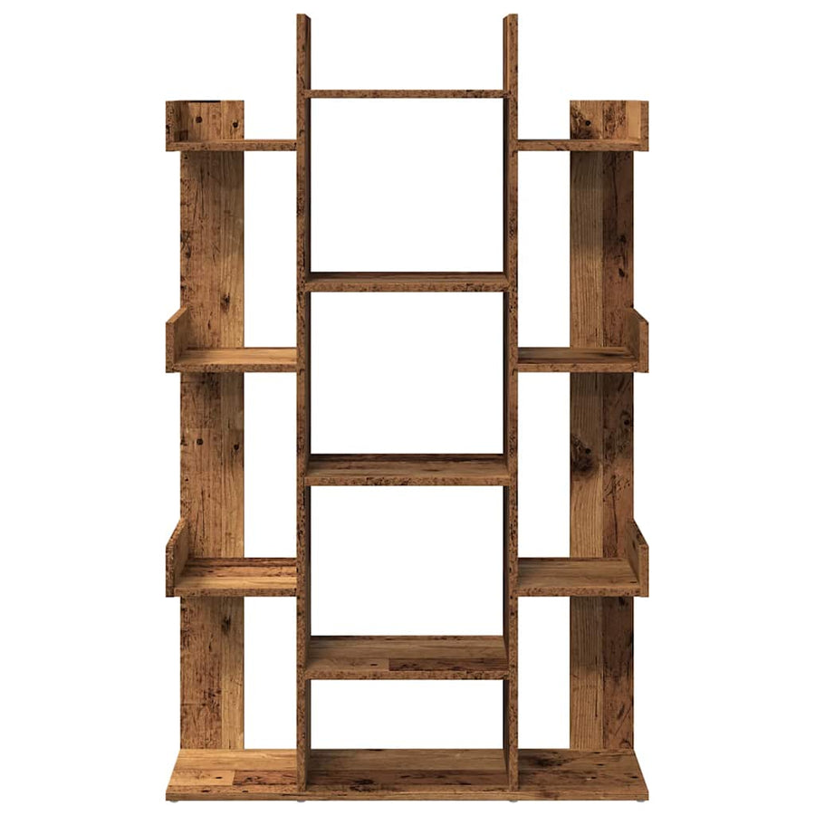 Boekenkast 86x25,5x140 cm bewerkt hout oud houtkleurig