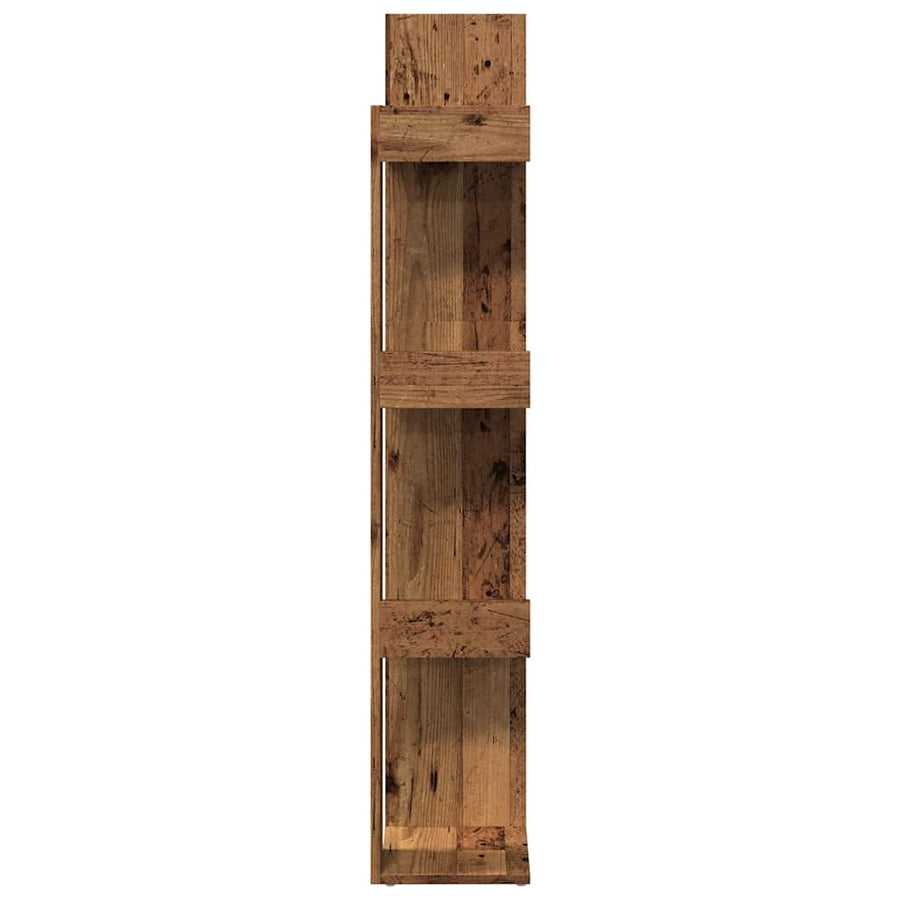 Boekenkast 86x25,5x140 cm bewerkt hout oud houtkleurig