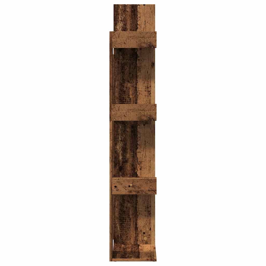 Boekenkast 48x25,5x140 cm bewerkt hout oud houtkleurig