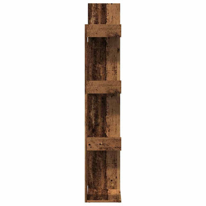 Boekenkast 48x25,5x140 cm bewerkt hout oud houtkleurig