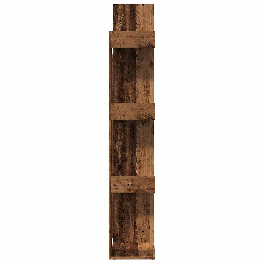 Boekenkast 48x25,5x140 cm bewerkt hout oud houtkleurig