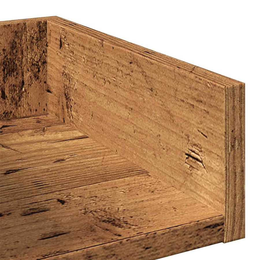 Boekenkast 48x25,5x140 cm bewerkt hout oud houtkleurig