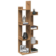 Boekenkast 48x25,5x140 cm bewerkt hout eikenkleurig