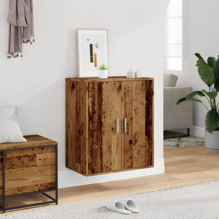 Schoenenkast 60x35x70 cm bewerkt hout oud houtkleurig