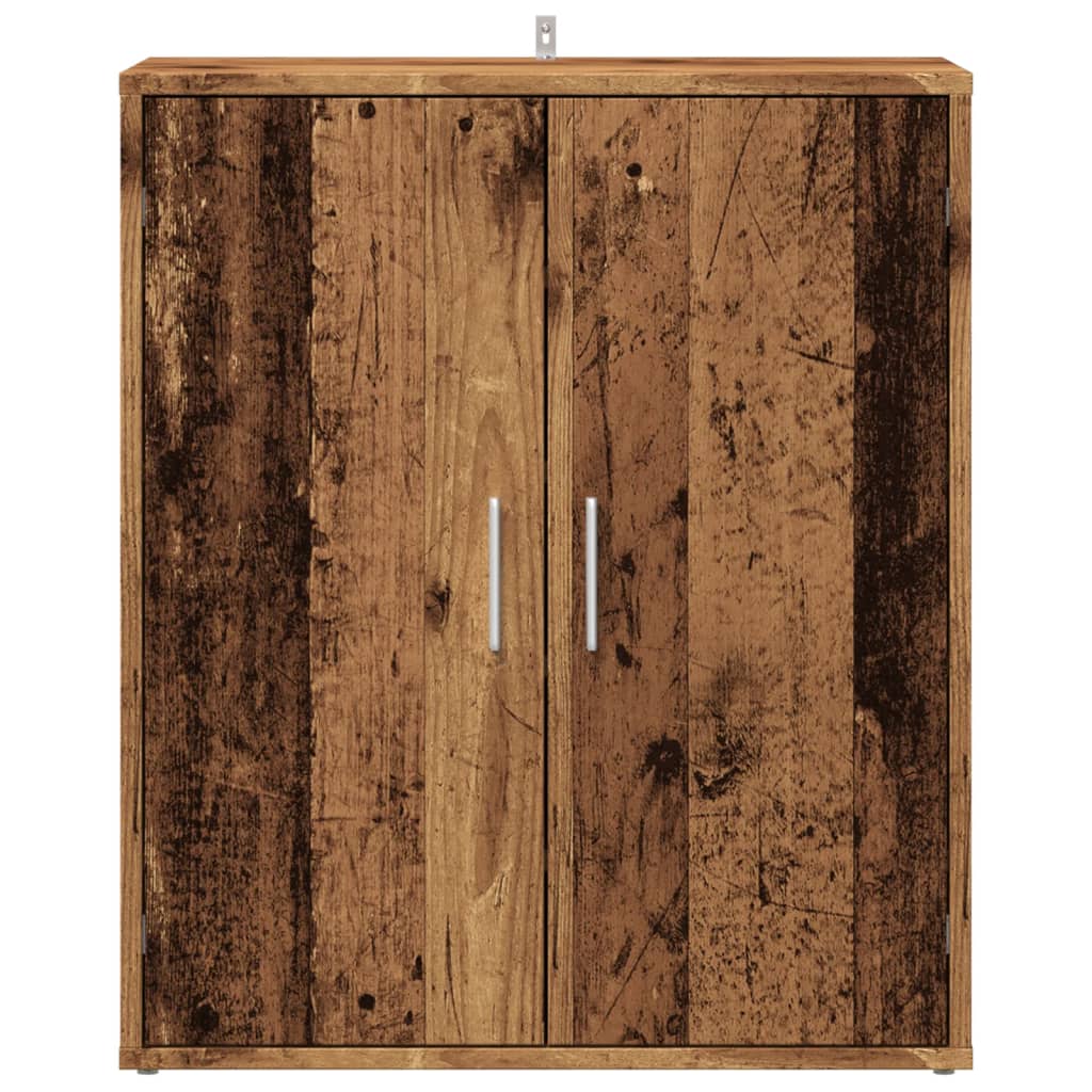 Schoenenkast 60x35x70 cm bewerkt hout oud houtkleurig