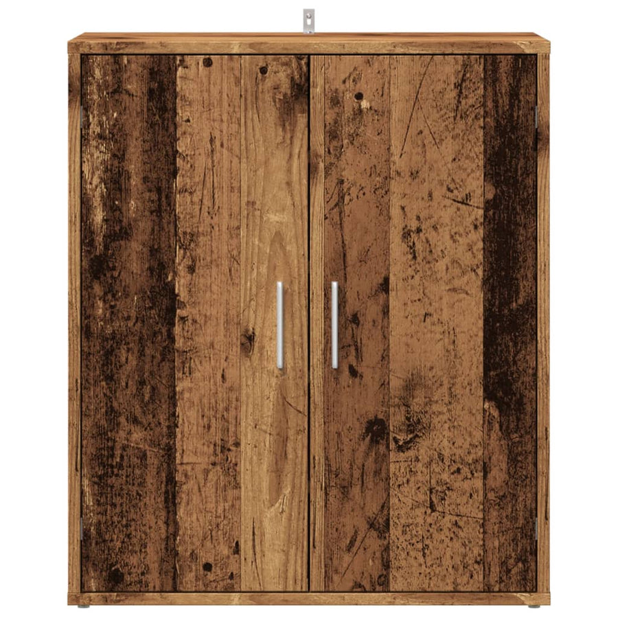 Schoenenkast 60x35x70 cm bewerkt hout oud houtkleurig