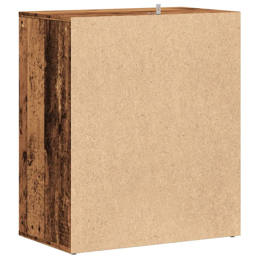 Schoenenkast 60x35x70 cm bewerkt hout oud houtkleurig