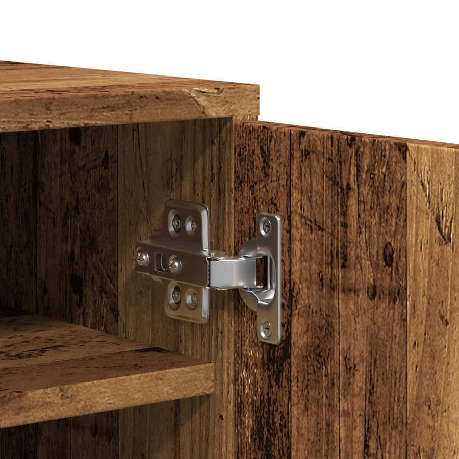 Schoenenkast 60x35x70 cm bewerkt hout oud houtkleurig