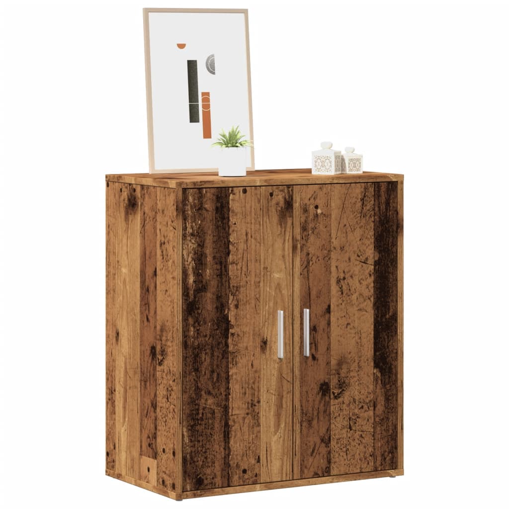 Schoenenkast 60x35x70 cm bewerkt hout oud houtkleurig
