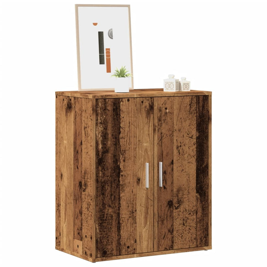 Schoenenkast 60x35x70 cm bewerkt hout oud houtkleurig