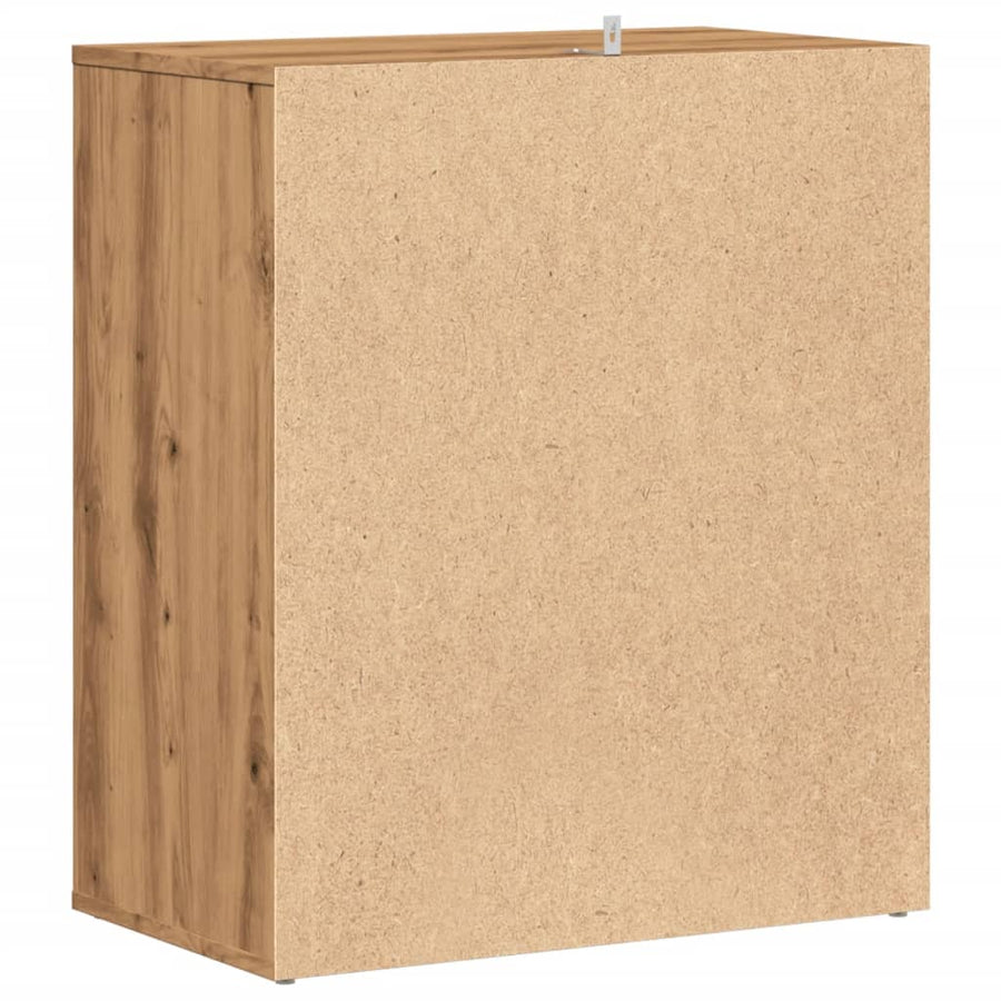 Schoenenkast 60x35x70 cm bewerkt hout artisanaal eikenkleur