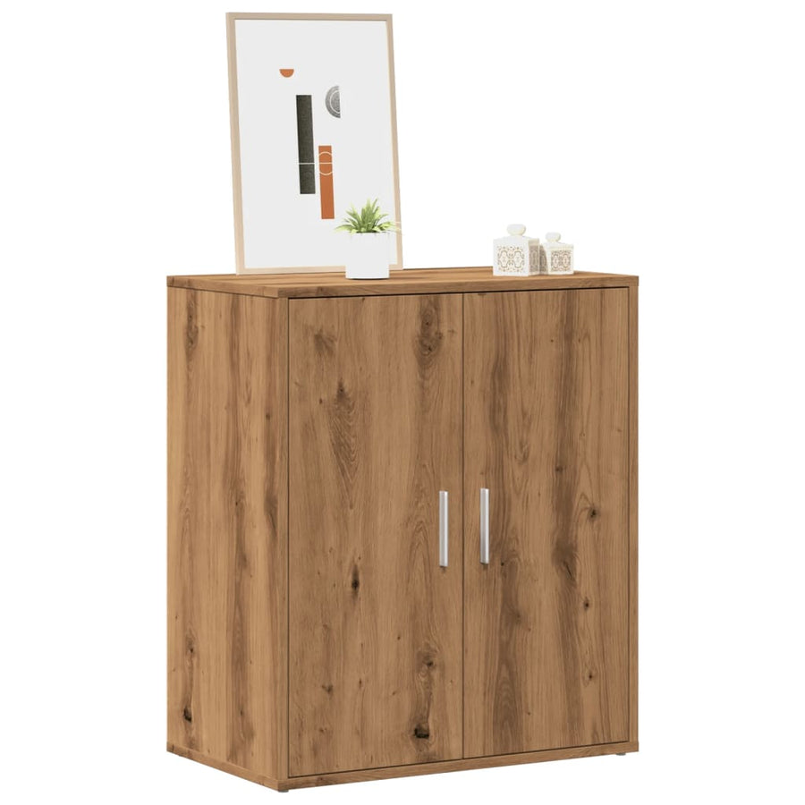 Schoenenkast 60x35x70 cm bewerkt hout artisanaal eikenkleur