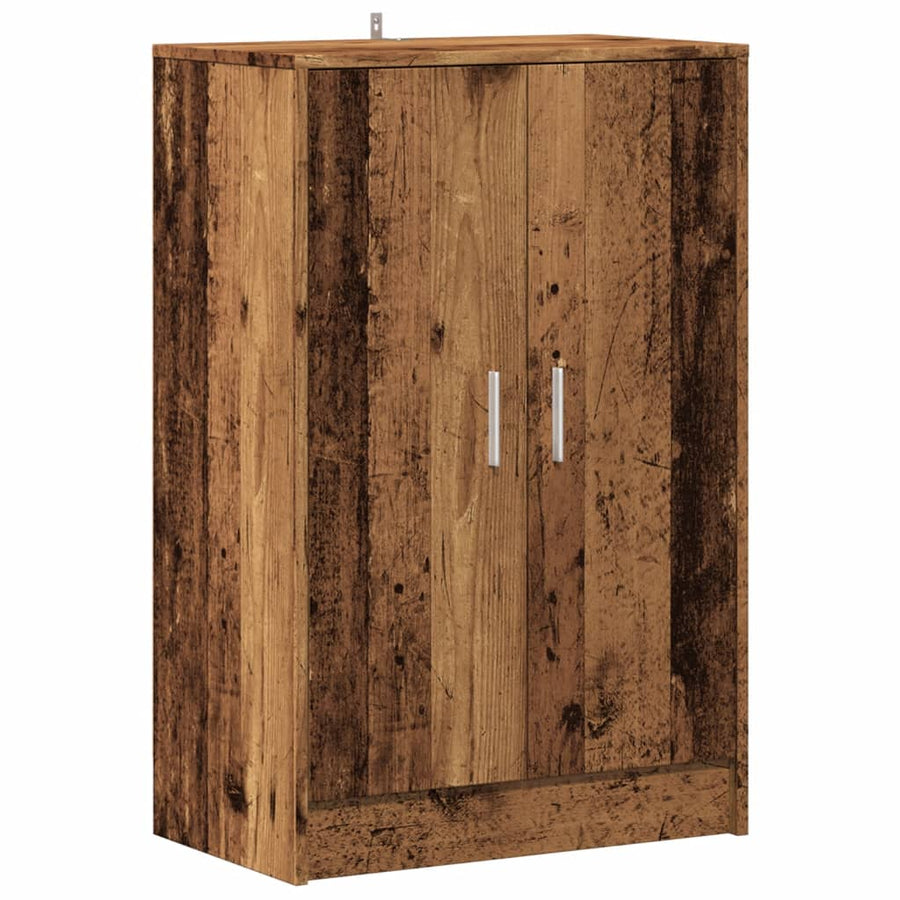 Schoenenkast 60x35x92 cm bewerkt hout oud houtkleurig