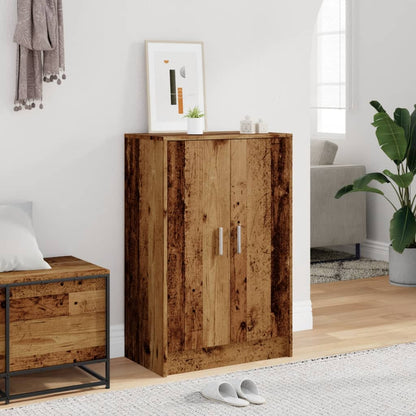 Schoenenkast 60x35x92 cm bewerkt hout oud houtkleurig