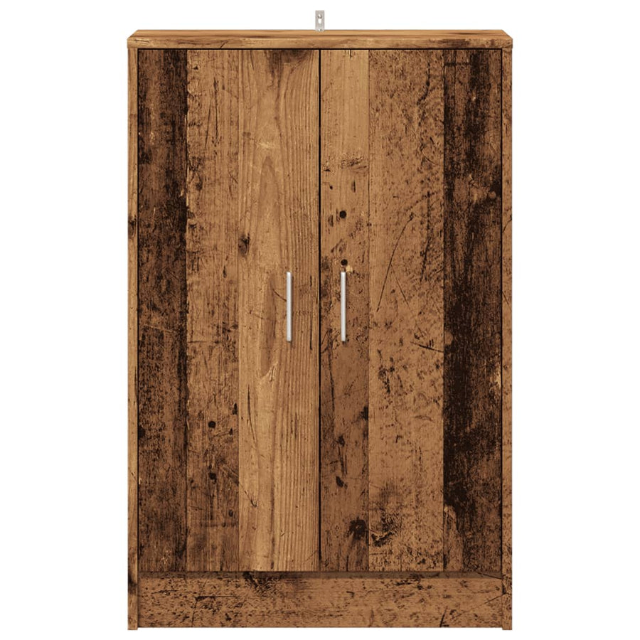 Schoenenkast 60x35x92 cm bewerkt hout oud houtkleurig