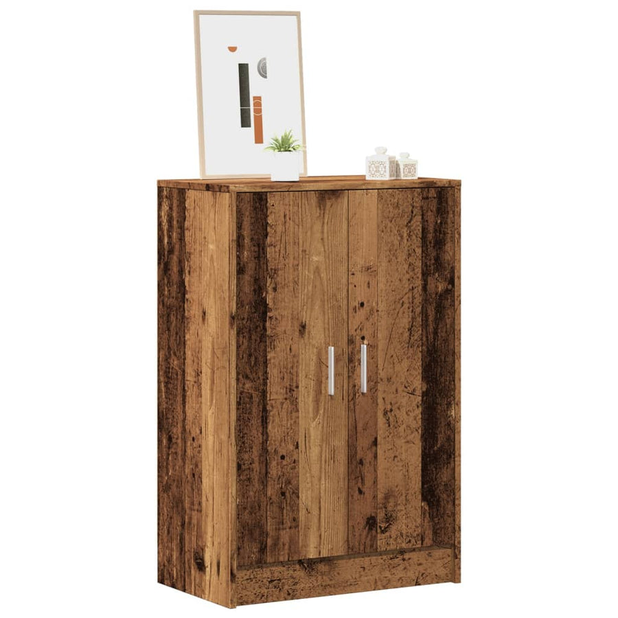 Schoenenkast 60x35x92 cm bewerkt hout oud houtkleurig