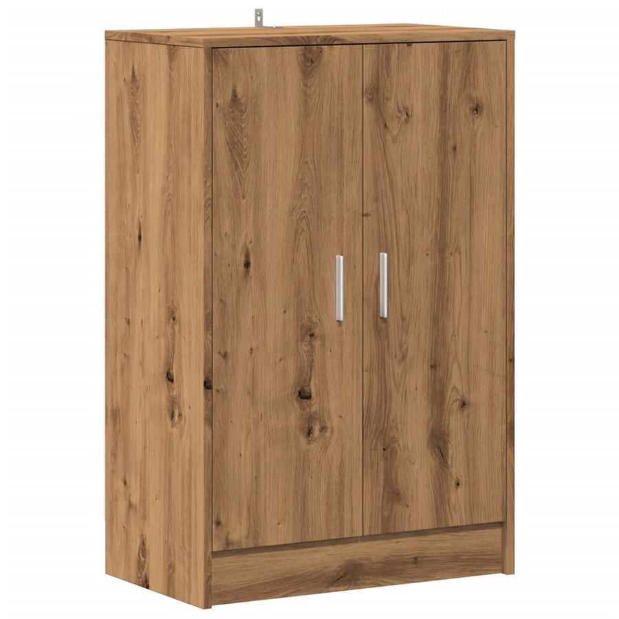 Schoenenkast 60x35x92 cm bewerkt hout artisanaal eikenkleur
