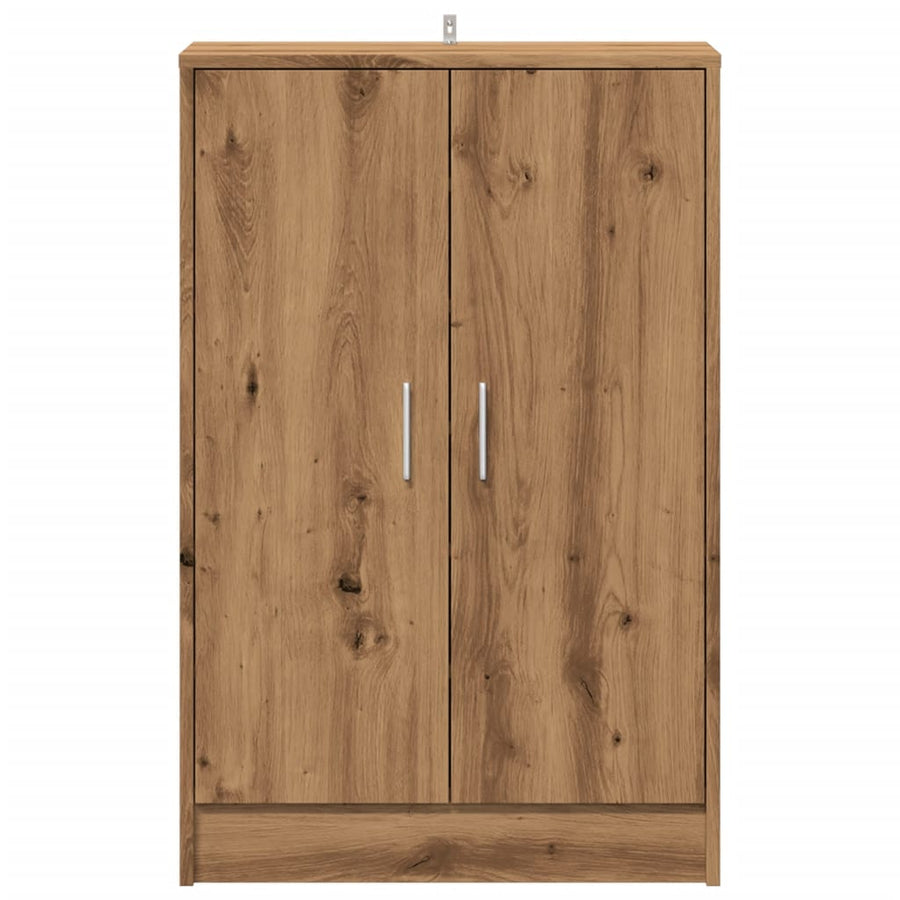 Schoenenkast 60x35x92 cm bewerkt hout artisanaal eikenkleur