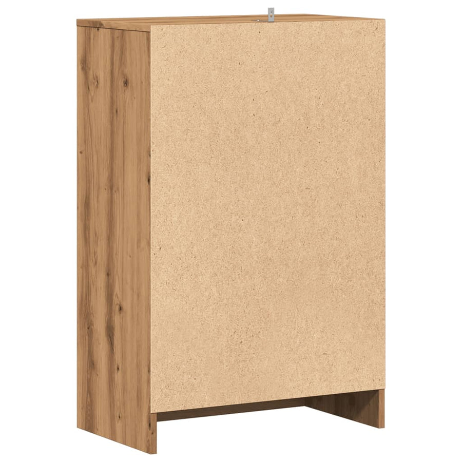 Schoenenkast 60x35x92 cm bewerkt hout artisanaal eikenkleur