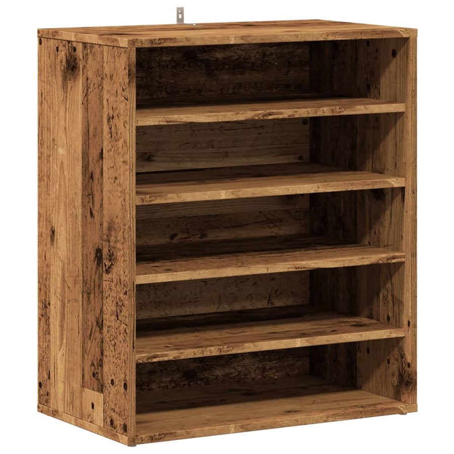 Schoenenkast 60x35x70 cm bewerkt hout oud houtkleurig