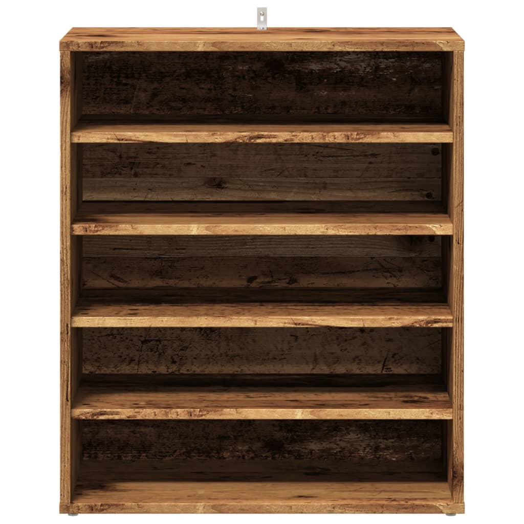 Schoenenkast 60x35x70 cm bewerkt hout oud houtkleurig