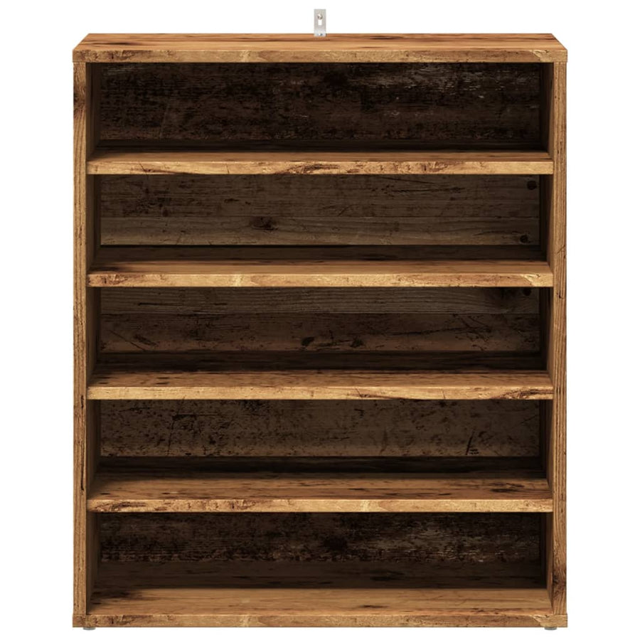 Schoenenkast 60x35x70 cm bewerkt hout oud houtkleurig