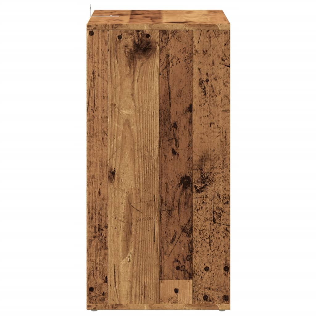 Schoenenkast 60x35x70 cm bewerkt hout oud houtkleurig