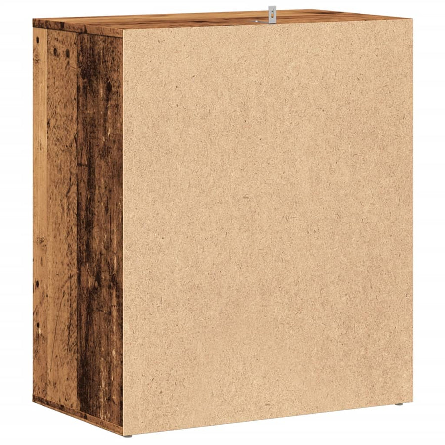 Schoenenkast 60x35x70 cm bewerkt hout oud houtkleurig