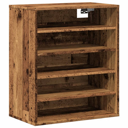 Schoenenkast 60x35x70 cm bewerkt hout oud houtkleurig