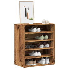 Schoenenkast 60x35x70 cm bewerkt hout oud houtkleurig