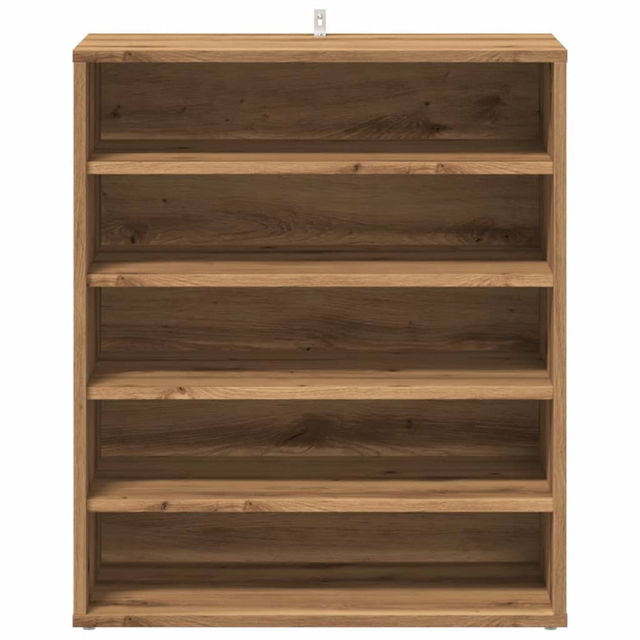 Schoenenkast 60x35x70 cm bewerkt hout artisanaal eikenkleur