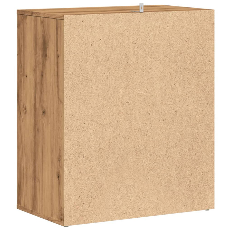 Schoenenkast 60x35x70 cm bewerkt hout artisanaal eikenkleur