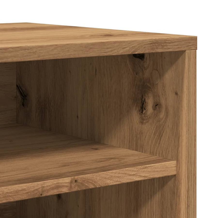 Schoenenkast 60x35x70 cm bewerkt hout artisanaal eikenkleur