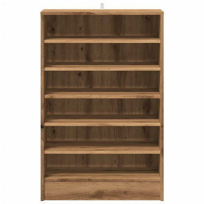 Schoenenkast 60x35x92 cm bewerkt hout artisanaal eikenkleur