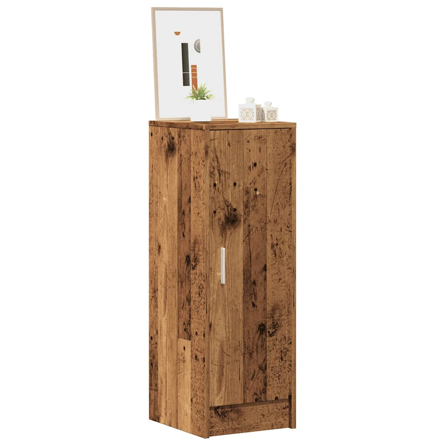 Schoenenkast 32x35x92 cm bewerkt hout oud houtkleurig