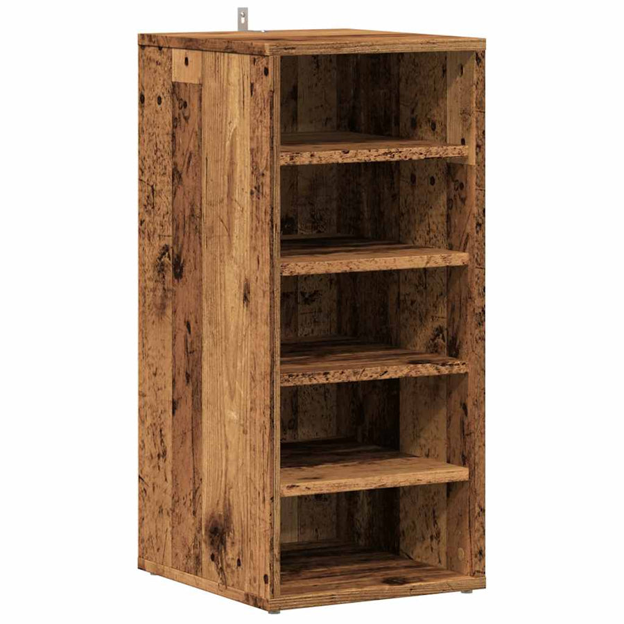 Schoenenkast 32x35x70 cm bewerkt hout oud houtkleurig