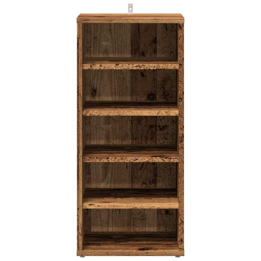 Schoenenkast 32x35x70 cm bewerkt hout oud houtkleurig